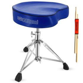 5Core Drum Throne Padded Guitar Stool Saddle Drummer Seat for Adults & Kids (Option: DSCHBLUSDLHD)