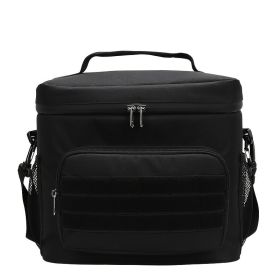 Waterproof Camouflage Insulated Lunch Bag For Picnic; Camping; Office; School (Color: black)